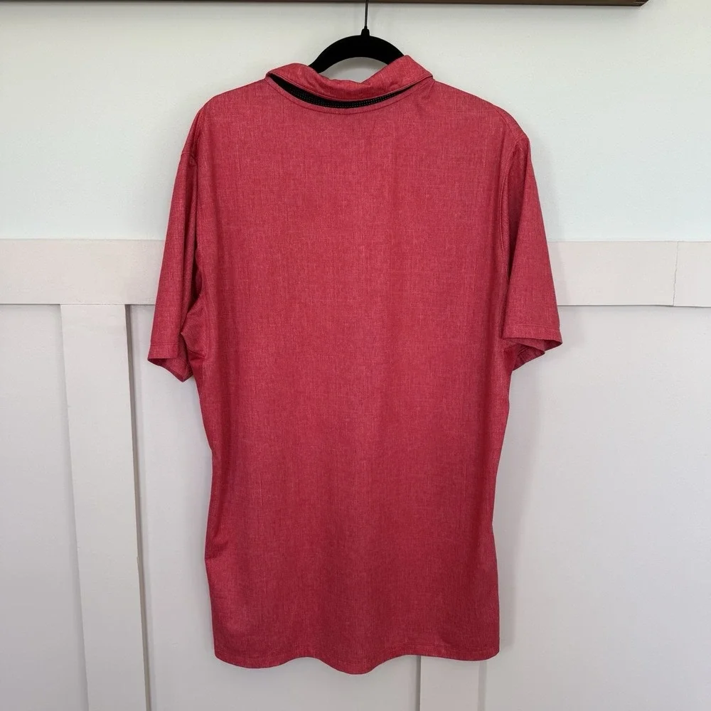 Nike Dri Fit Standard‎ Fit Polo Men's Large Red Pink Golf Casual Wicking Preppy
